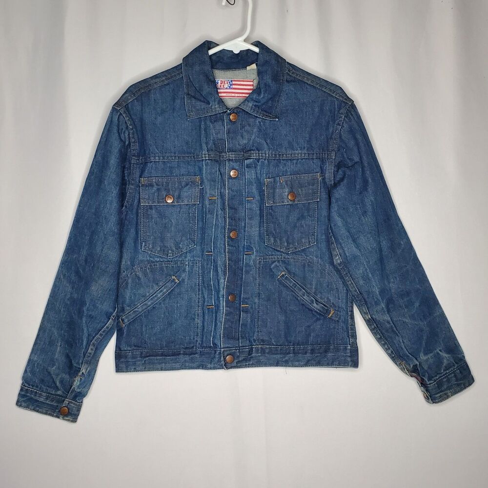 Dee Cee Denim Jacket Womens 42 Selvedge Vintage Western‎ Country USA Trucker 60s
